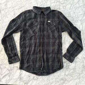Captain Fin mens long sleeve button up flannel shirt Sz M